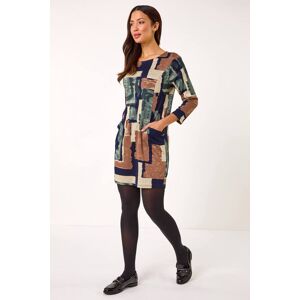 Roman Geometric Print Pocket Shift Dress 16 female Roman Geometric Print Pocket Shift Dress 16 female