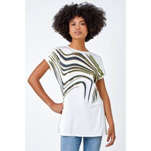 Roman Abstract Foil Print Tunic T-Shirt 10 female Roman Abstract Foil Print Tunic T-Shirt 10 female