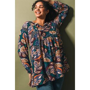 Roman Curve Floral Gathered Tie Front Top 16 female Roman Curve Floral Gathered Tie Front Top 16 female