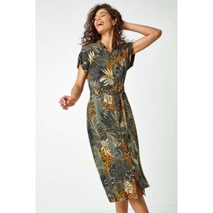 Roman Tropical Leaf Print Shirt Dress 18 female Roman Tropical Leaf Print Shirt Dress 18 female