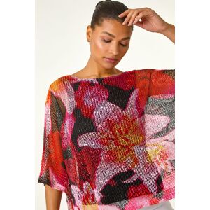 Roman Floral Print Mesh Overlay Top 16 female Roman Floral Print Mesh Overlay Top 16 female