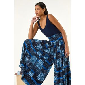Roman Floral Tile Print Palazzo Wide Leg Trouser one size female Roman Floral Tile Print Palazzo Wide Leg Trouser one size female