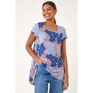 Roman Leaf Print Hanky Hem Tunic Top 20 female Roman Leaf Print Hanky Hem Tunic Top 20 female