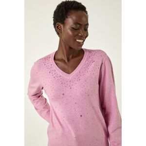 Roman Sparkly Heart V-Neck Knit Jumper 20 female Roman Sparkly Heart V-Neck Knit Jumper 20 female