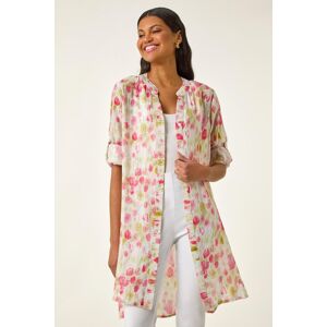 Roman Floral Print Longline Blouse 18 female Roman Floral Print Longline Blouse 18 female