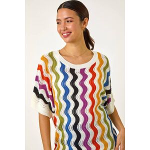 Roman Vertical Striped Wave Knit Jumper 12 female Roman Vertical Striped Wave Knit Jumper 12 female