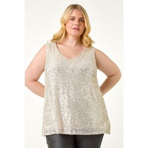 Roman Curve Sequin V-Neck Stretch Vest 30-32 female Roman Curve Sequin V-Neck Stretch Vest 30-32 female