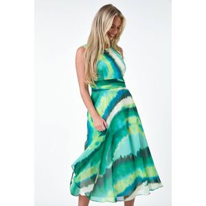 Roman Petite Sleeveless Abstract Print Midi Dress 16 female Roman Petite Sleeveless Abstract Print Midi Dress 16 female