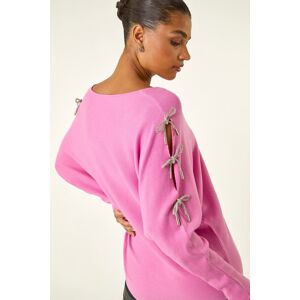 Roman Bow Sleeve V-Neck Knit Jumper one size female Roman Bow Sleeve V-Neck Knit Jumper one size female