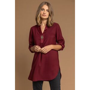 Roman Satin Contrast Trim Button Blouse 10 female Roman Satin Contrast Trim Button Blouse 10 female
