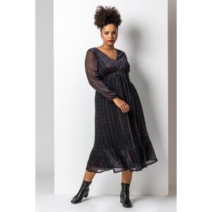 Roman Curve Metallic Plisse Frill Hem Dress 30-32 female Roman Curve Metallic Plisse Frill Hem Dress 30-32 female