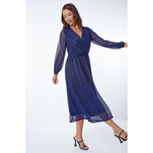 Roman Shimmer Plisse Wrap Dress 12 female Roman Shimmer Plisse Wrap Dress 12 female