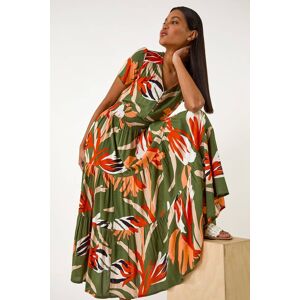Roman Leaf Print Tiered Maxi Dress 12 female Roman Leaf Print Tiered Maxi Dress 12 female