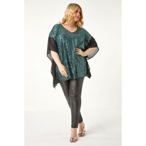 Roman Curve Full Sequin Chiffon Overlay Top 30-32 female Roman Curve Full Sequin Chiffon Overlay Top 30-32 female