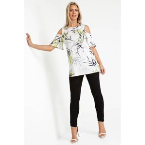 Roman Floral Cold Shoulder Top 18 female Roman Floral Cold Shoulder Top 18 female