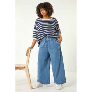 Roman Curve Tie Waist Denim Wide Leg Trouser 26-28 female Roman Curve Tie Waist Denim Wide Leg Trouser 26-28 female