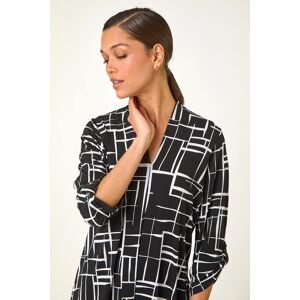 Roman Linear Print V-Neck Pleat Front Top 10 female Roman Linear Print V-Neck Pleat Front Top 10 female