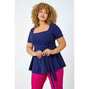 Roman Curve Stretch Belted Peplum Top 30-32 female Roman Curve Stretch Belted Peplum Top 30-32 female