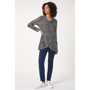 Roman Abstract Print Cowl Neck Stretch Top 12 female Roman Abstract Print Cowl Neck Stretch Top 12 female