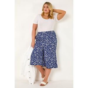Roman Curve Ikat Print Wide Leg Culottes 18 female Roman Curve Ikat Print Wide Leg Culottes 18 female