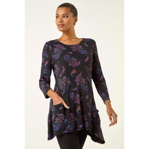 Roman Paisley Pocket Detail Stretch Tunic Swing Top 12 female Roman Paisley Pocket Detail Stretch Tunic Swing Top 12 female