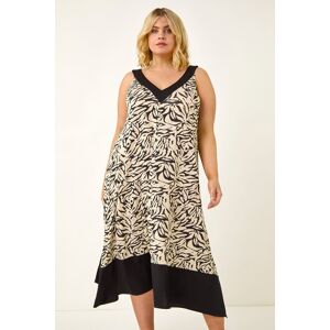 Roman Curve Animal Print V-Neck Midi Dress 22-24 female Roman Curve Animal Print V-Neck Midi Dress 22-24 female
