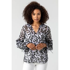 Roman Animal Print Tie Neck Blouse 10 female Roman Animal Print Tie Neck Blouse 10 female