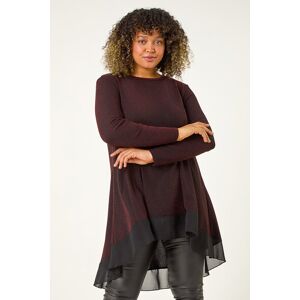 Roman Curve Glitter Chiffon Hem Tunic Top 22-24 female Roman Curve Glitter Chiffon Hem Tunic Top 22-24 female