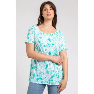 Roman Curve Leaf Print Swing Tunic Top 30-32 female Roman Curve Leaf Print Swing Tunic Top 30-32 female