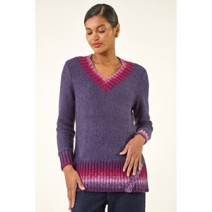 Roman V-Neck Ombre Trim Knit Jumper 18 female Roman V-Neck Ombre Trim Knit Jumper 18 female