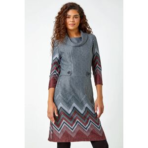 Roman Zig Zag Border Print Tunic Stretch Dress 20 female Roman Zig Zag Border Print Tunic Stretch Dress 20 female