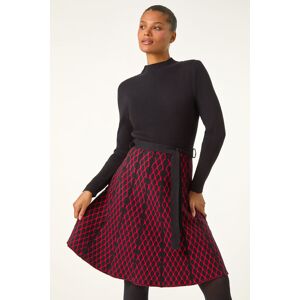 Roman Contrast Skirt Ribbed Jumper Dress 16 female Roman Contrast Skirt Ribbed Jumper Dress 16 female