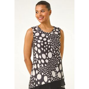 Roman Spotted Print Asymmetric Vest Top 20 female Roman Spotted Print Asymmetric Vest Top 20 female
