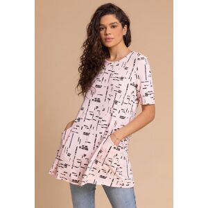 Roman Light Pink Abstract Pocket Stretch Swing Tunic Top - Product Type Roman Light Pink Abstract Pocket Stretch Swing Tunic Top - Product Type
