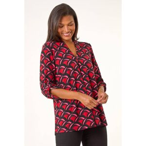 Roman Abstract V-Neck Pleat Front Stretch Top 10 female Roman Abstract V-Neck Pleat Front Stretch Top 10 female