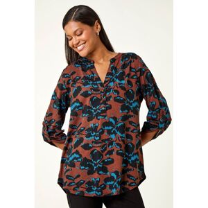 Roman Floral Print V-Neck Stretch Top 18 female Roman Floral Print V-Neck Stretch Top 18 female