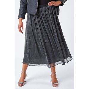 Roman Curve Glitter Mesh Stretch A Line Midi Skirt 30-32 female Roman Curve Glitter Mesh Stretch A Line Midi Skirt 30-32 female