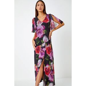 Roman Floral Print Chiffon Tie Back Maxi Dress 10 female Roman Floral Print Chiffon Tie Back Maxi Dress 10 female