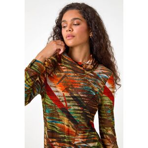 Roman Abstract Print Cowl Neck Tunic Top 20 female Roman Abstract Print Cowl Neck Tunic Top 20 female