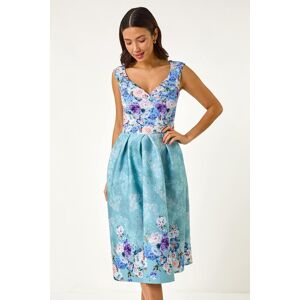 Roman Sweetheart Floral Premium Stretch Midi Dress 12 female Roman Sweetheart Floral Premium Stretch Midi Dress 12 female