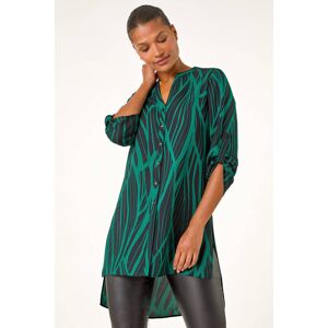 Roman Abstract Print V-Neck Longline Blouse 10 female Roman Abstract Print V-Neck Longline Blouse 10 female