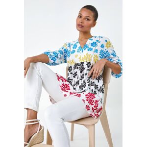 Roman Contrast Floral Print Ladder Trim Top 20 female Roman Contrast Floral Print Ladder Trim Top 20 female