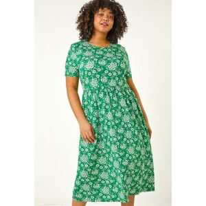 Roman Curve Floral Print Stretch Midi Dress 20 female Roman Curve Floral Print Stretch Midi Dress 20 female