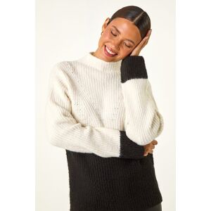Roman Colour Block Funnel Neck Knit Jumper 16 female Roman Colour Block Funnel Neck Knit Jumper 16 female