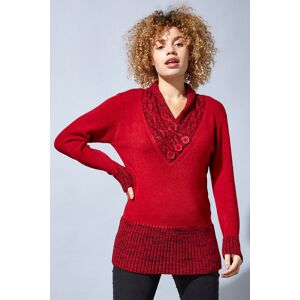 Roman V-Neck Overlap Button Detail Jumper 12 female Roman V-Neck Overlap Button Detail Jumper 12 female