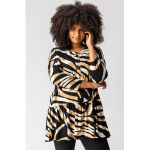 Roman Curve Animal Print Button Smock Top 30-32 female Roman Curve Animal Print Button Smock Top 30-32 female