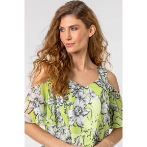 Roman Linear Floral Print Cold Shoulder Top 10 female Roman Linear Floral Print Cold Shoulder Top 10 female