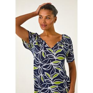 Roman Textured Leaf Print V-Neck Stretch Top 10 female Roman Textured Leaf Print V-Neck Stretch Top 10 female