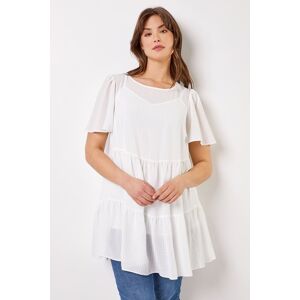 Roman Curve Check Texture Tiered Tunic Top 22-24 female Roman Curve Check Texture Tiered Tunic Top 22-24 female