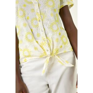 Roman Cotton Broidery Tie Front Blouse 10 female Roman Cotton Broidery Tie Front Blouse 10 female